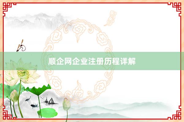 顺企网企业注册历程详解